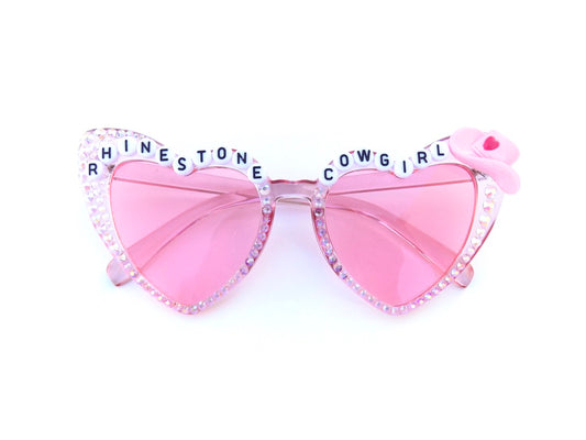 Chappell Roan RHINESTONE COWGIRL heart-shaped cat eye sunnies