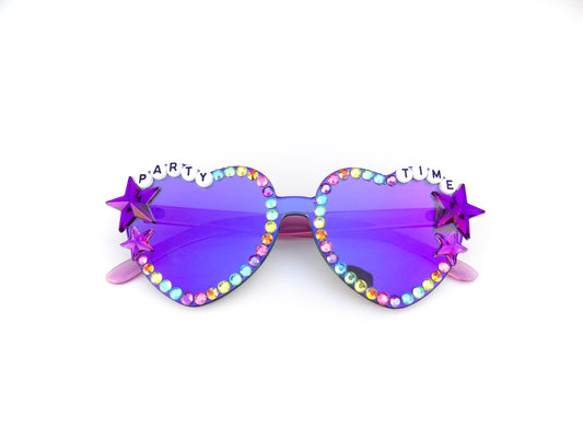 Phish PARTY TIME mirrored heart-shaped sunnies