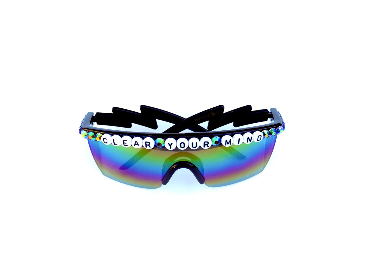 More Colors! Phish/Sci-Fi Soldier CLEAR YOUR MIND shield sunglasses
