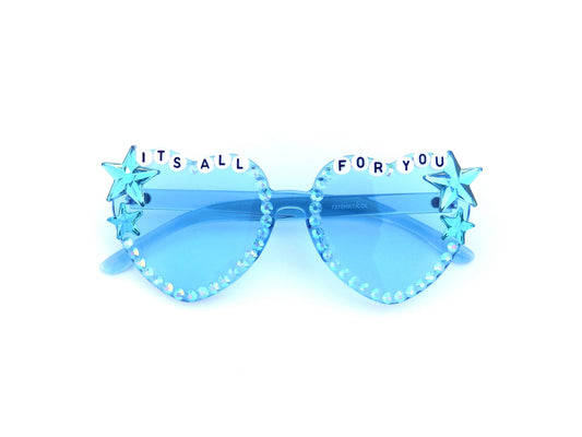Ween IT'S ALL FOR YOU powder blue heart-shaped sunnies