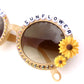Grateful Dead CHINACAT SUNFLOWER beige round sunglasses