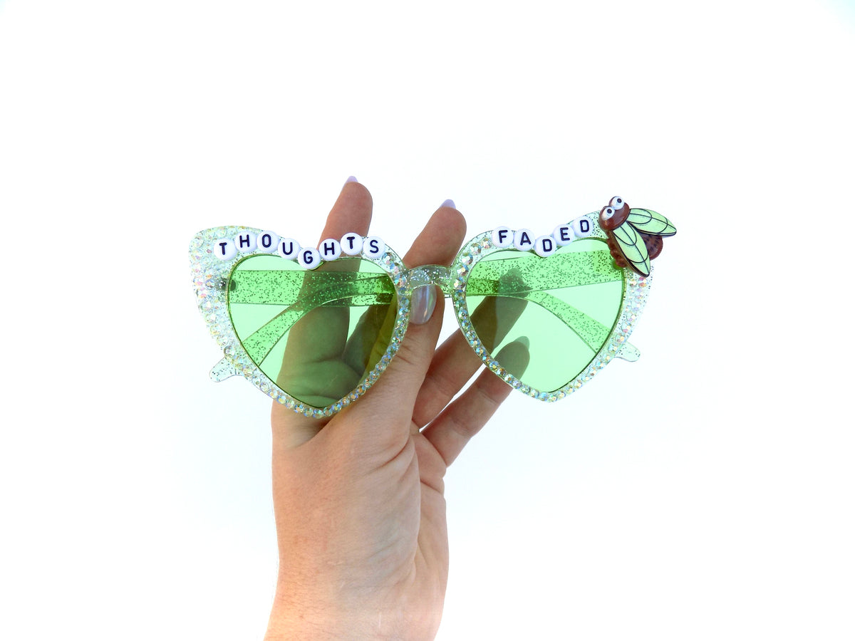 Phish THOUGHTS FADED oversized green sunnies with bug