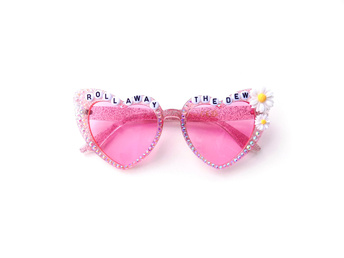 Grateful Dead ROLL AWAY THE DEW cat-eye heart-shaped sunglasses