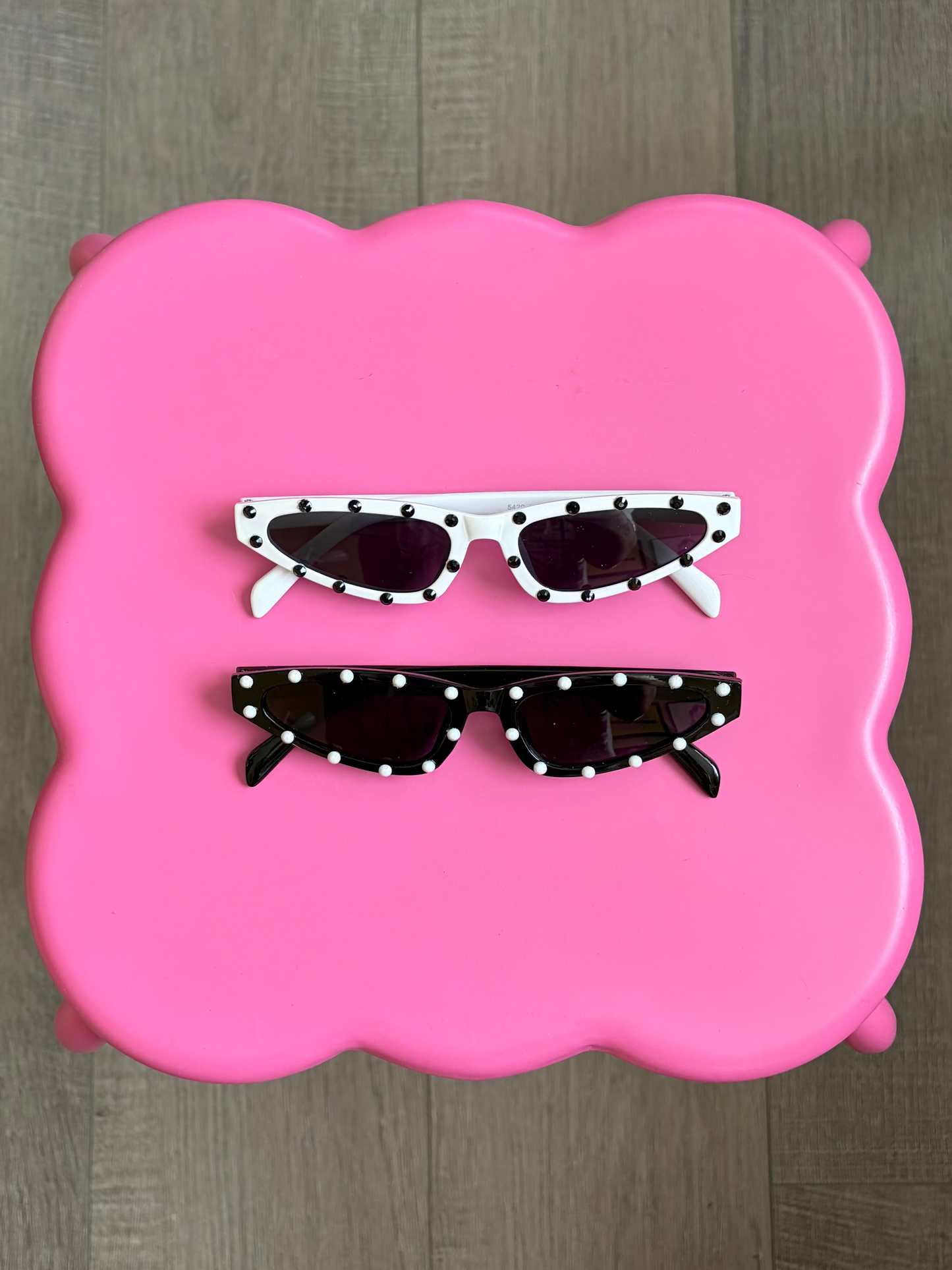 PRE ORDER: Angine de Poitrine black & white polka dot sunnies