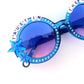 King Gizzard and the Lizard Wizard TRUST IN THE RIVER round blue sunnies