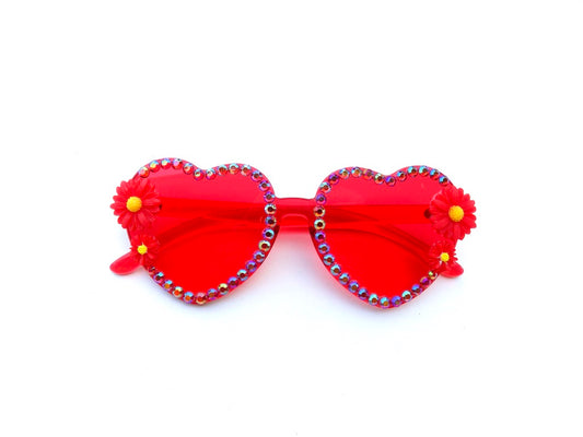 Billy Strings "Red Daisy" heart-shaped glasses