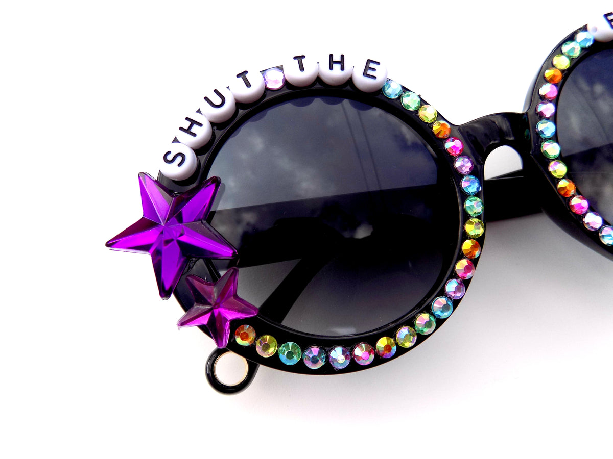 Anti-chomper SHUT THE FUCK UP round sunglasses